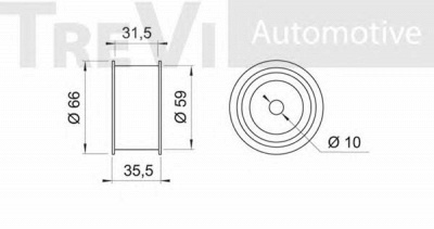 TREVI AUTOMOTIVE td1021 -  Паразитный / Ведущий ролик, зубчатый ремень